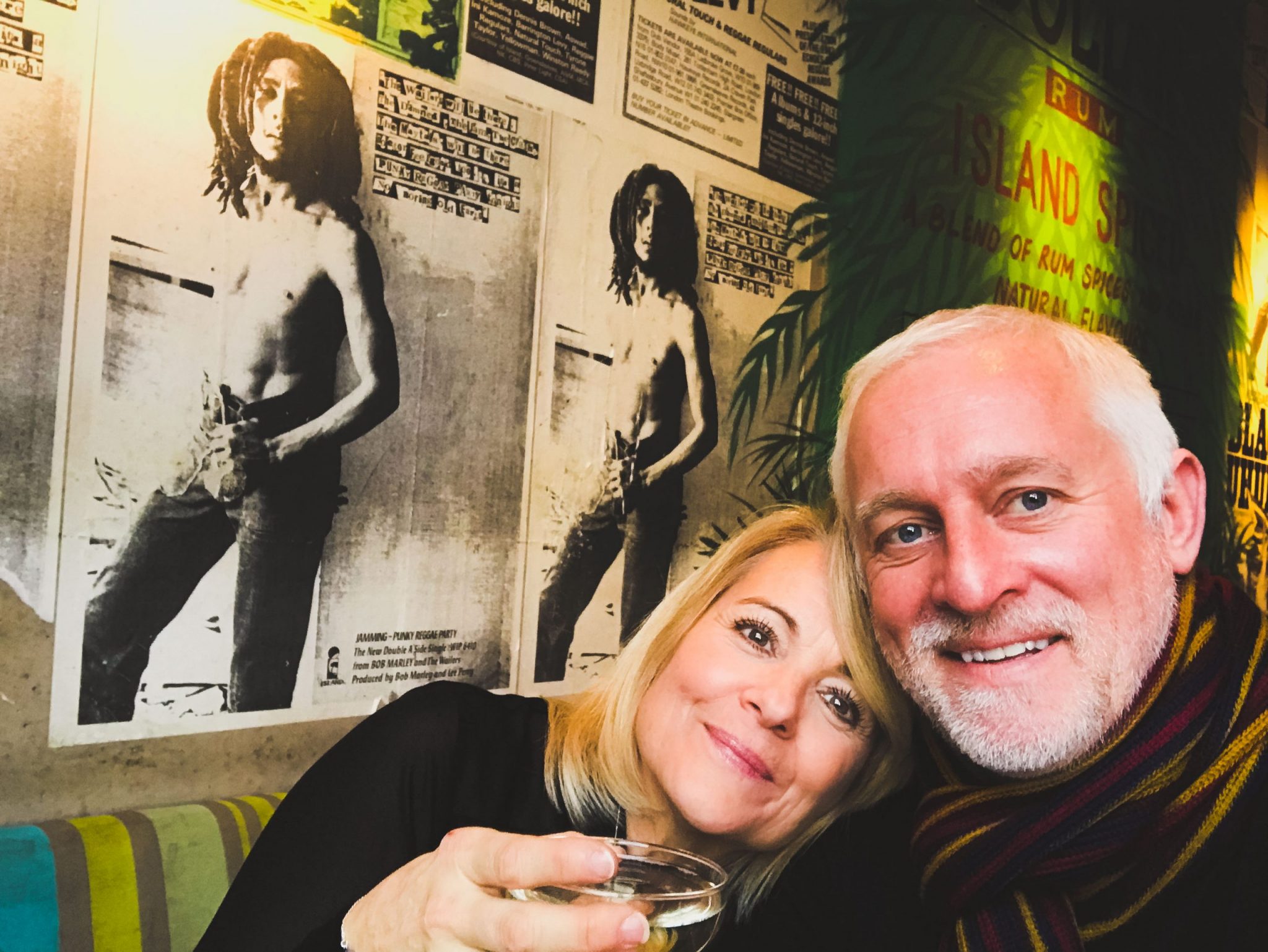 Neil and Deb Atkinson pictured together in a bar